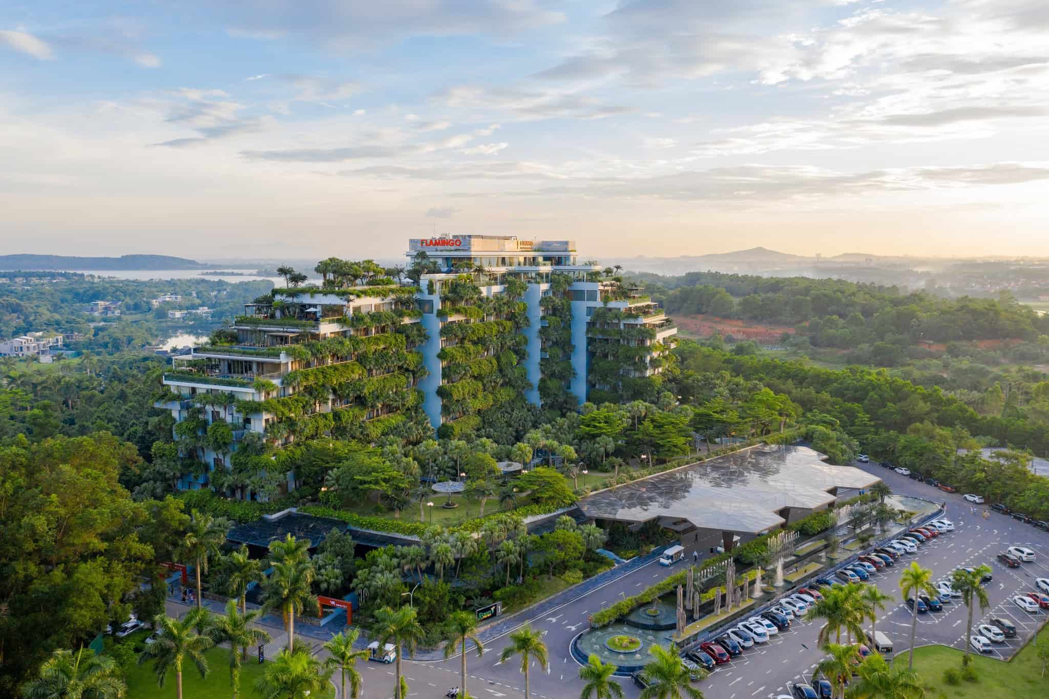 Resort buildings and greenery at Flamingo Dai Lai